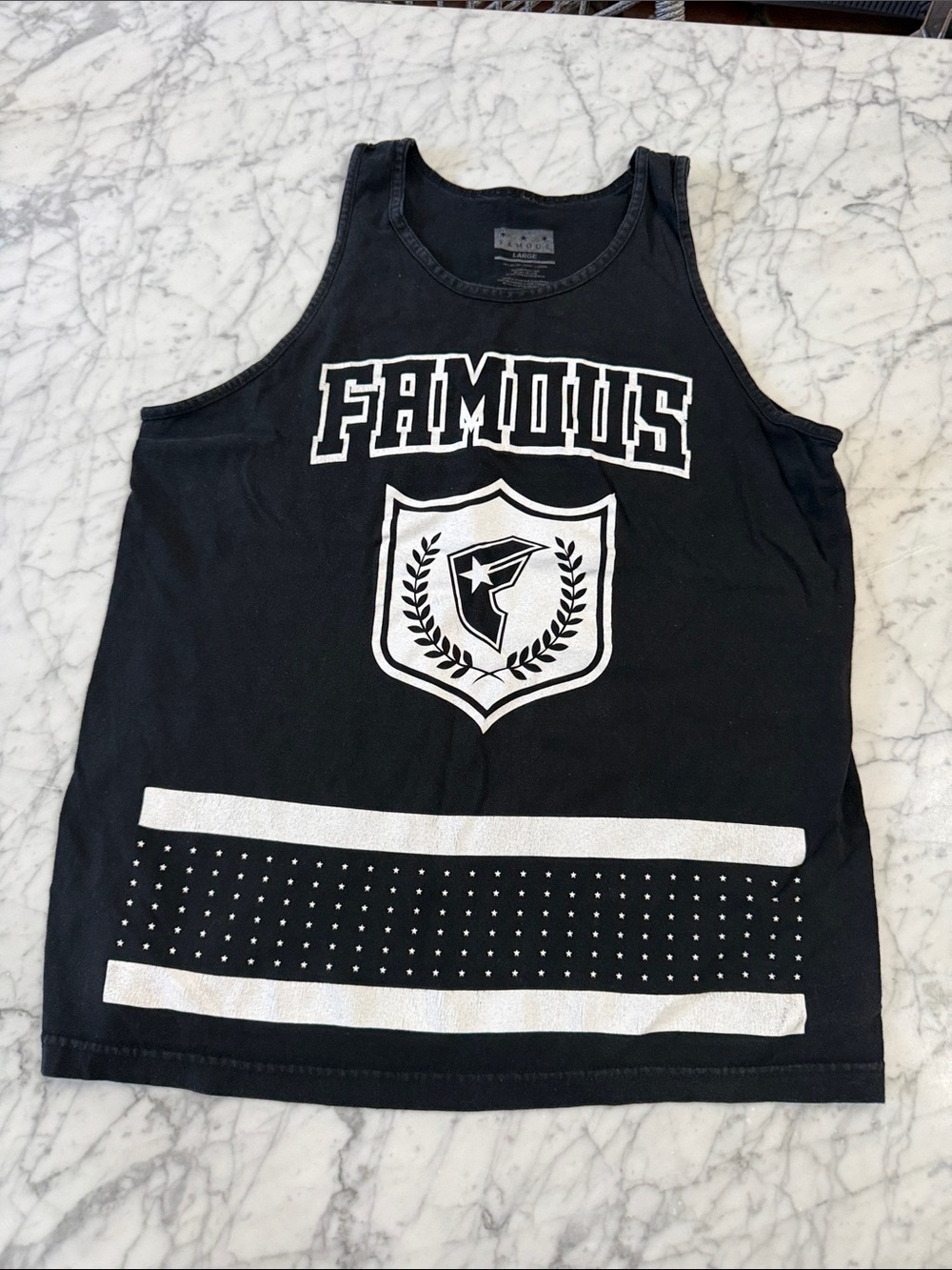 VTG Famous Stars and Straps Black Graphic Tank Top Mens Sz L